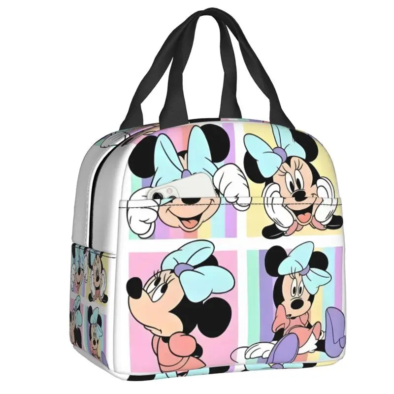 Custom Mickey Mouse Insulated Lunch Bag – Cartoon Thermal Cooler Lunch Box for Kids, Men & Women School Tote