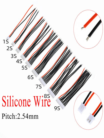 5pcs JST-XH 22AWG Silicone Wire Extension – Lipo Balance Charger Cable for RC Batteries (1/2/3/4/5/9S)