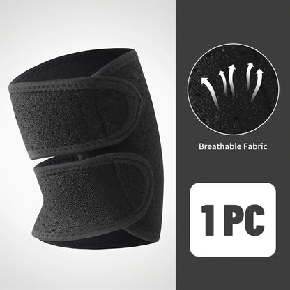 Adjustable Compression Elbow Brace - Breathable Open-Design Tennis Elbow Support with Double Straps