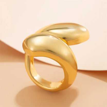 Ingemark Punk Snake Ring – Exaggerated Water Drop Geometric Adjustable Open Finger Ring for Women, Vintage Couple Jewelry
