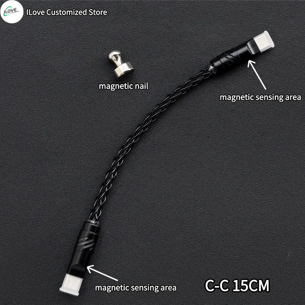 8K Gaming Keyboard USB-C Cable – Single-Crystal Copper Magnetic LED Cable for Esports Hubs and HMLAB Hubs