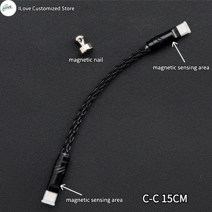 8K Gaming Keyboard USB-C Cable – Single-Crystal Copper Magnetic LED Cable for Esports Hubs and HMLAB Hubs