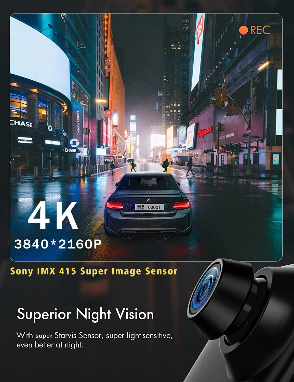 10'' 4K Mirror Dash Cam with GPS & WiFi – Dual Lens Car DVR, IPS Screen, Rearview Streaming Recorder