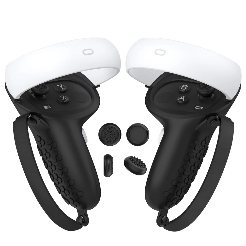HUNDAI Oculus Quest 2 Silicone Controller Cover — Protective VR Touch Grip with Knuckle Strap