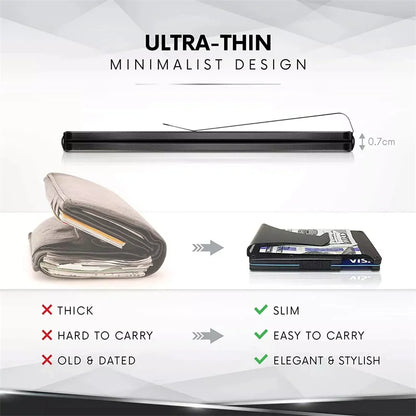 RFID Blocking Metal Wallet – Slim Aluminum Credit Card Holder & Money Clip for Business and ID, 2024 All Colors