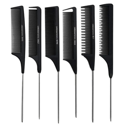 Professional Stainless Steel Hair Tail Comb – Fine Teeth Salon Styling Comb, Spiked Hair Care Tool for Barbers
