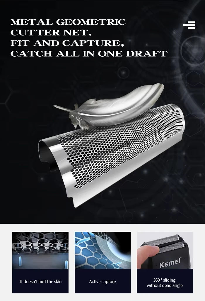 Kemei Professional Hair Clipper Kit – KM-2296, KM-2299, KM-1102 Electric Shaver & Cordless Trimmer for Men’s Hair Cutting