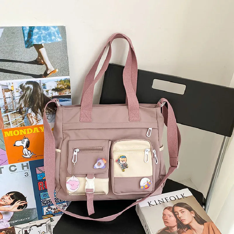 Waterproof Canvas Women’s Handbag – Nylon Shoulder Tote, Oxford Crossbody Messenger Bag for Girls