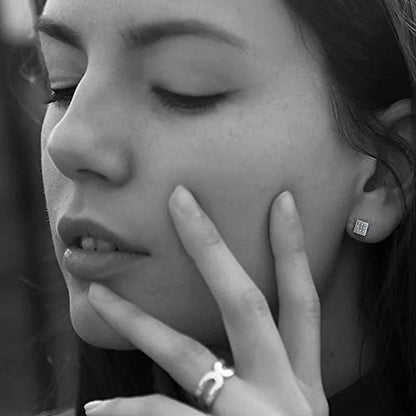 Unisex Stainless Steel Cubic Zirconia Stud Earrings Set (1–8 Pairs) – 6mm Minimalist Ear Piercing Jewelry for Men & Women