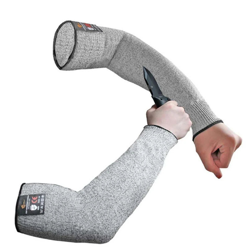 Level 5 HPPE Cut-Resistant Arm Sleeves - Anti-Puncture Protective Work Sleeves for Hand & Arm Safety