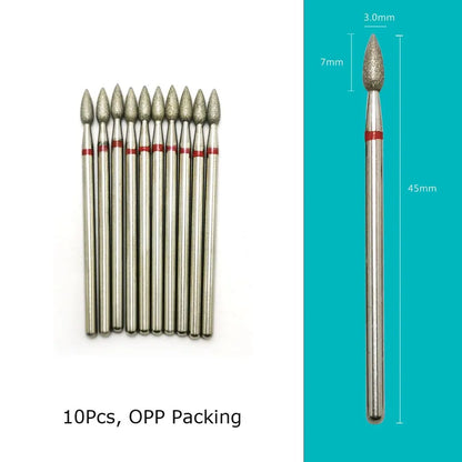Diamond Cutters for Manicure & Pedicure - HYTOOS Nail Drill Bits: Cuticle Burr Milling Cutter Set