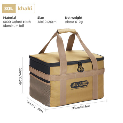 BISINNA Outdoor Camping Storage Bag - 26L/30L/42L Folding Gas Tank & Cookware Organizer with Adjustable Dividers