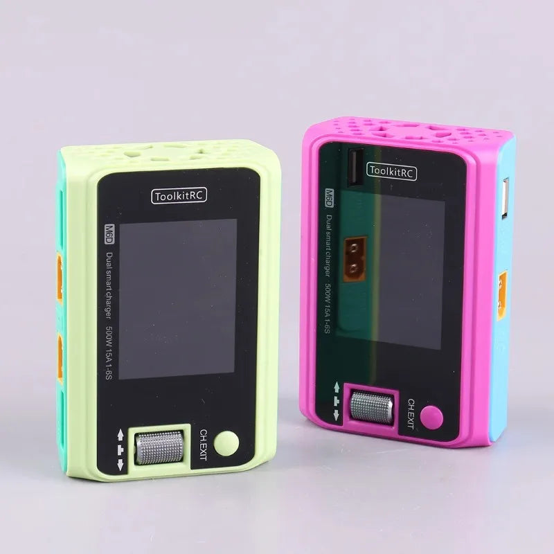 ToolkitRC M6D 500W Smart Charger - 15A Dual DC Charger & Discharger for 1-6S LiPo, LiHV, Li-Ion, NiMH & Pb Batteries