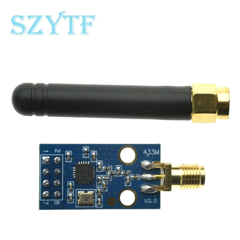 CC1101 433MHz Wireless Transceiver Module with SMA Antenna – Compatible with Arduino Projects