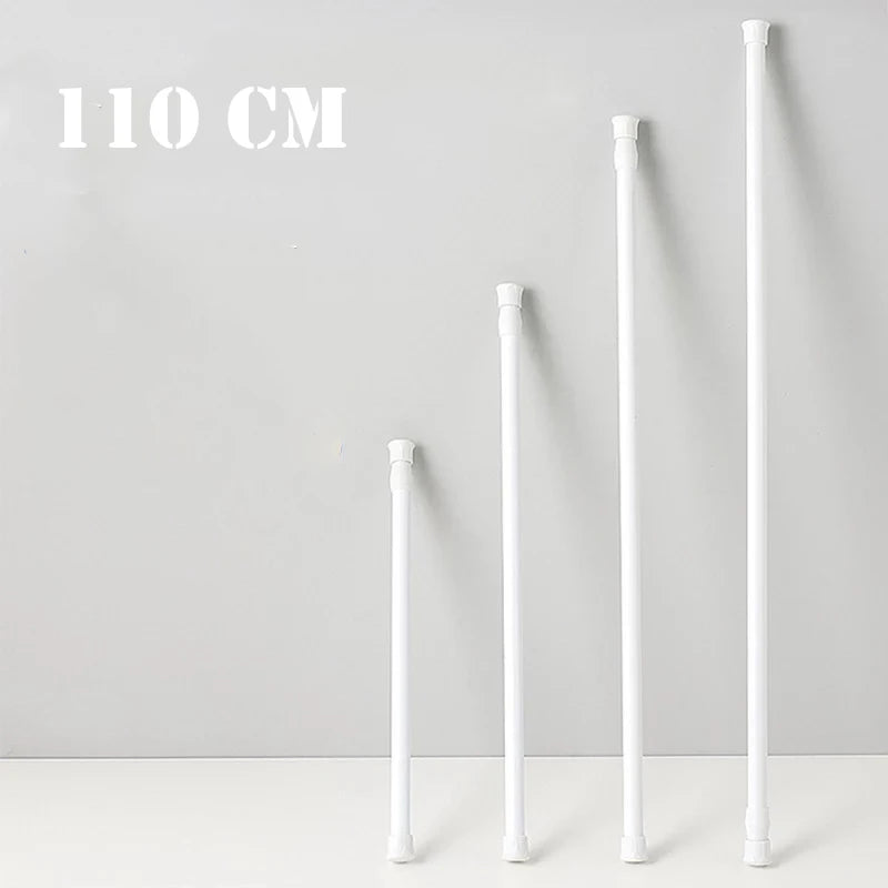 30-110CM Telescopic Curtain Pole - Multi-Purpose Spring Loaded Extendable Tension Rod for Net, Voile, and Curtain Rails