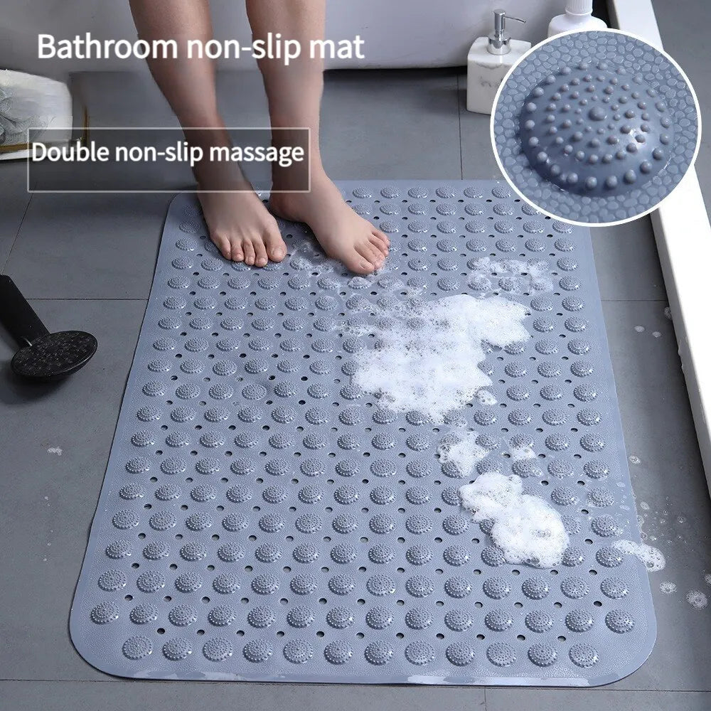 Shower Bath Mat – Hollow Hydrophobic Anti-Slip Tub Pad with Suction Cups, Thick Massage Foot Mat for Bathroom