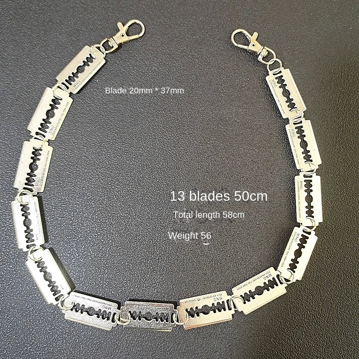 New Personalized Punk Metal Blade Belt Chain – Cool Street Trend Waist Chain for Men & Women