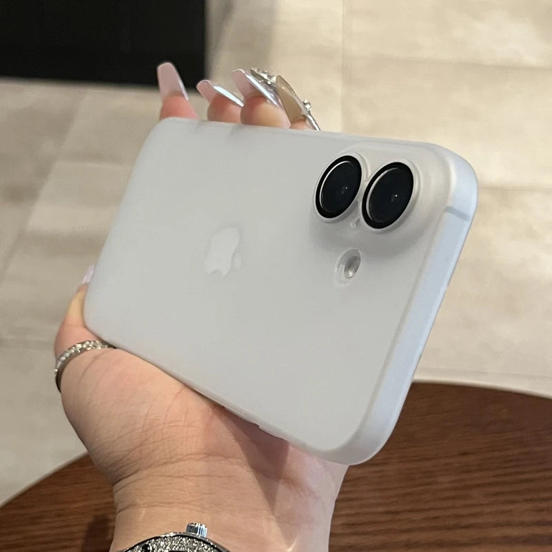 Ultra-Thin Slim Matte Frosted iPhone Case with Camera Protector — Fits iPhone 17/16/16 Plus/15/14/13/12/11 & Pro Max