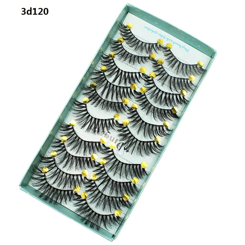 DINGSEN 10 Pairs Handmade Eyelash Fans – Individual False Lashes for Beauty & Makeup, Factory Price
