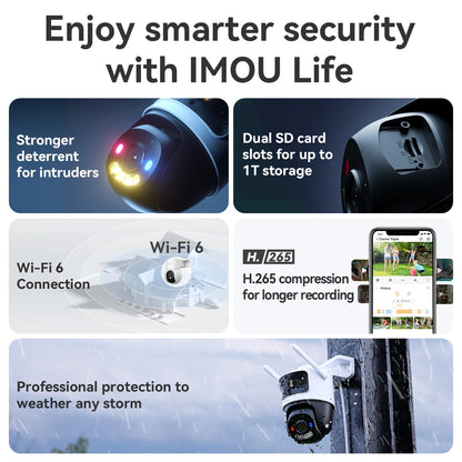 IMOU 11MP Multi-Lens WiFi Security Camera – Outdoor PTZ Surveillance with AI Human/Vehicle Detection & Color Night Vision