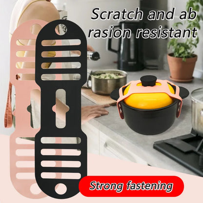 Lid Latch Reusable Universal Lid Strap – Secure Lids for Pots, Pans & Dishes for Easy Transport