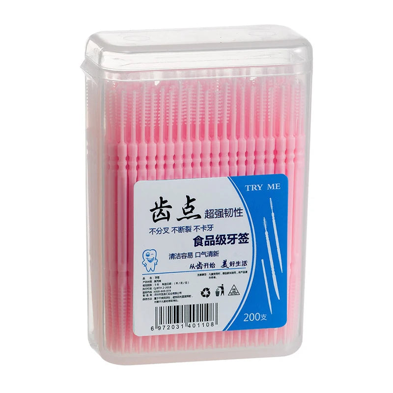 200-Piece Dental Floss Picks Set - Interdental Cleaning Tools for Daily Oral Hygiene and Dental Care