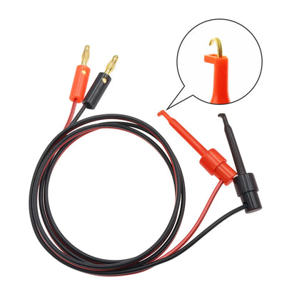 1M 4mm Banana Plug Test Cable - Gold Plated Electric Hook Clip Leads for Multimeter Testing, Red Black Connector Wires