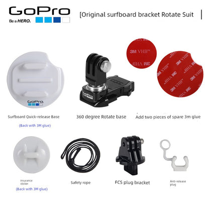 GoPro 13/12/11 Original Surfboard Base Bracket — Kayak & Paddleboard Mount for Insta360 Action 4 Accessories