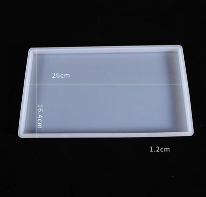 Large Rectangle Resin Tray Silicone Mold - DIY Epoxy Tea Plate Coaster Craft Making Mold