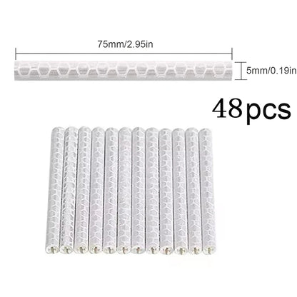 12-72pcs Bicycle Spoke Reflective Stickers - Colorful Wheel Safety Reflector Kit for DIY Bike Visibility & Protection