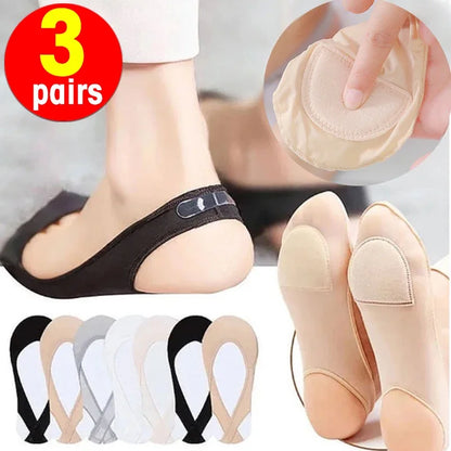Ultra-Thin Invisible Boat Socks for Women | Silicone Non-Slip Socks for High Heels | Ice Silk Half-Palm Suspender