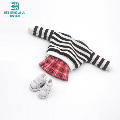 Blythe Doll Accessories Set – Fashion Sweatshirt, Shoe Covers & Sneakers for Blythe & Azone Dolls, Christmas Gift