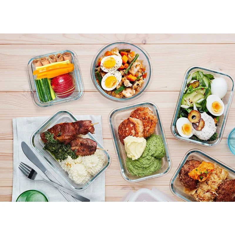 30-Piece Glass Food Storage Container Set — Airtight Meal Prep Containers with Upgraded Snap-Lock Lids, Oven Safe
