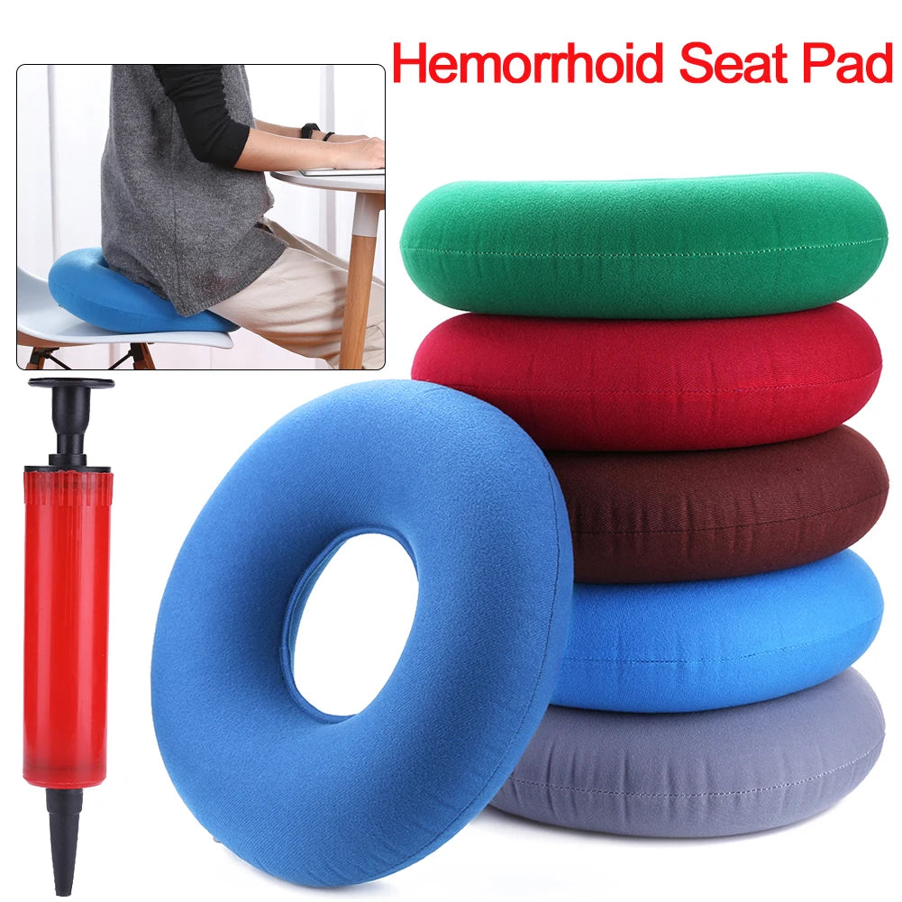 35cm Medical Donut Cushion – Hip Support & Tailbone Pain Relief Seat Pad for Hemorrhoids, Anti-Bedsore Pillow with Pump