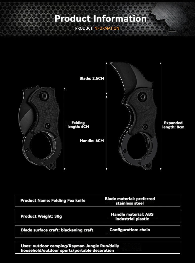 Mini Keychain Pocket Knife – Stainless Steel Camping EDC Tool with Fixed Blade, Peeler, and Portable Chain