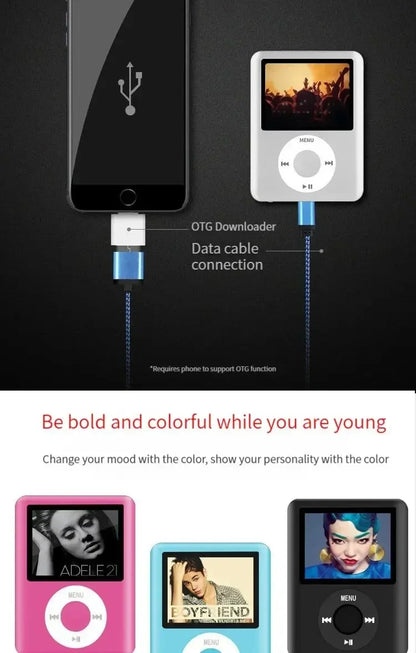 Kawaii Hello Kitty Mini MP3 Player – Cartoon Anime Portable Music Walkman for Students, Sports & External Sound Playback