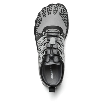 HOBIBEAR Wide Toe Barefoot Shoes – Unisex Artificial Leather Outdoor Walking Sneakers, Zero Drop Minimalist with Elastic Band