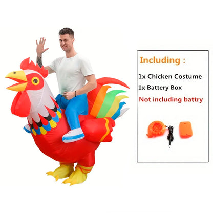 Colorful Rooster Inflatable Costume – Halloween & Holiday Party Animal Cosplay Performance Outfit