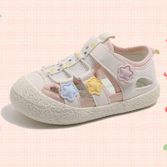 Children's Pink Star Sandals - Soft Sole Summer Shoes for Toddlers & Kids Ages 1–8