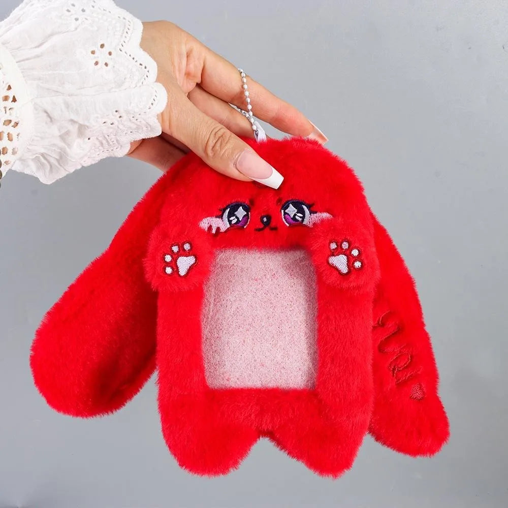 Cute Fox Photocard Case Keychain - Cartoon Student Card Holder & Idol Photo Protective Cover