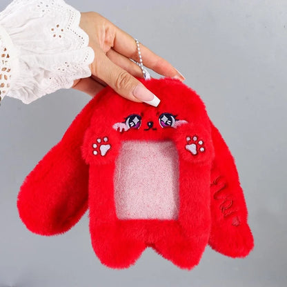 Cute Fox Photocard Case Keychain - Cartoon Student Card Holder & Idol Photo Protective Cover