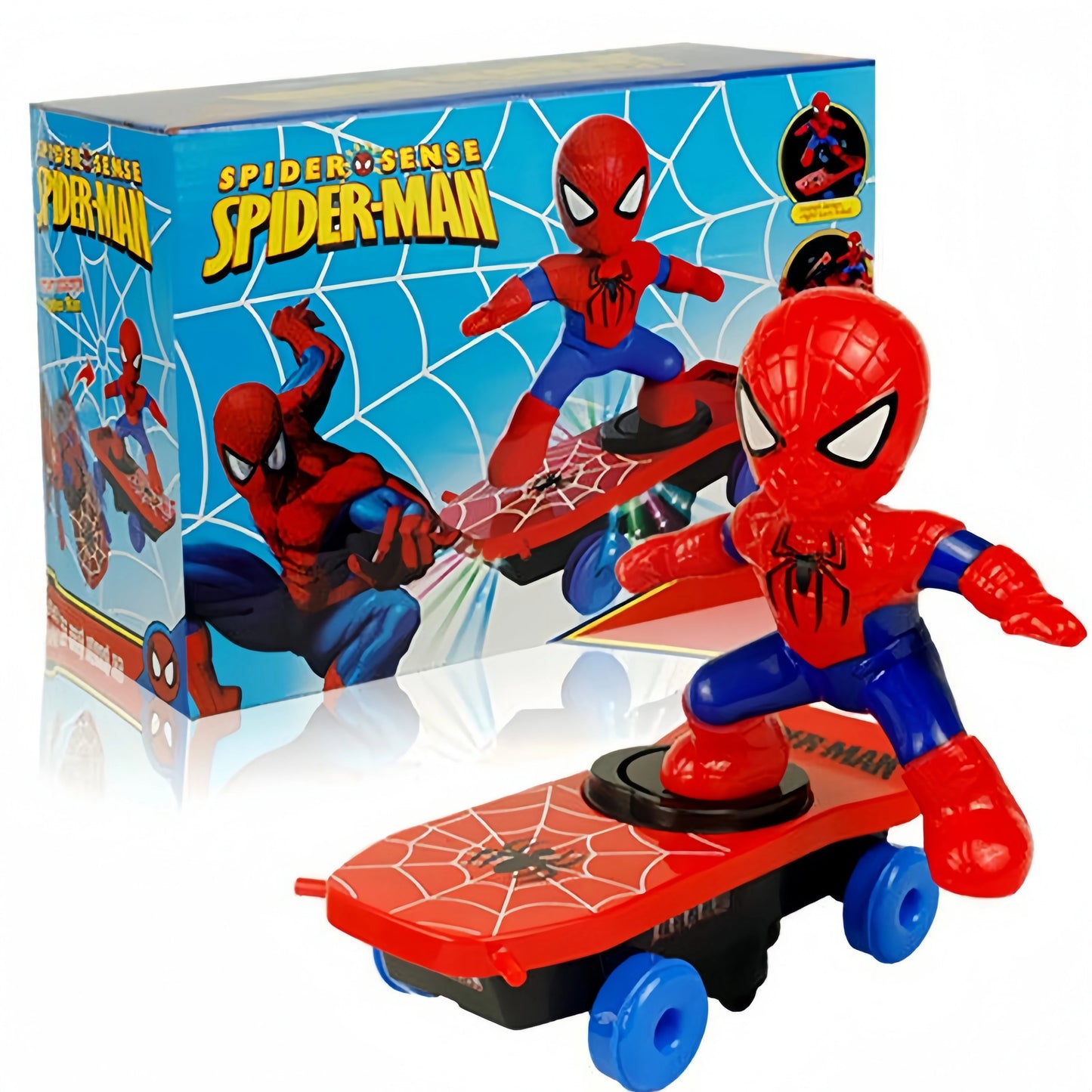 Marvel Spiderman Automatic Flip Rotation Skateboard - Acousto-Optic Car and Ultraman Electric Music Stunt Scooters, Christmas Toy