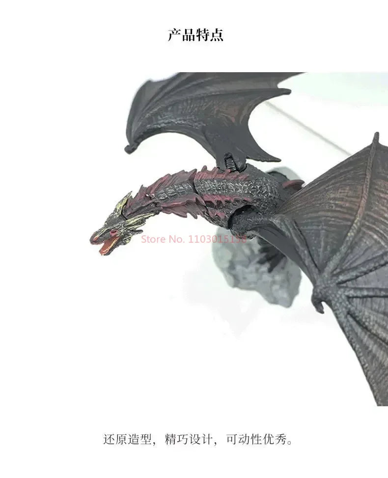 19cm Game of Thrones Viserion Frost Wyrm Figure - Black Dragon PVC Action Toy & Collectible Gift