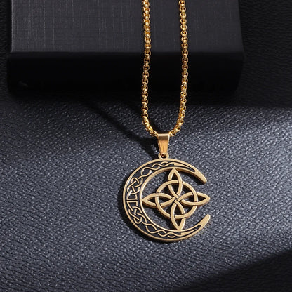 Witch Knot Cuff Bracelet - Stainless Steel Pagan Magic Knot Good Luck Amulet Celtic Knot Jewelry