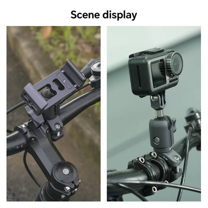 FANAUE Motorcycle Phone Holder with Extension Handlebar Ball Mount – Quick Release Anti-Theft Base for Action Cameras & Smartphones