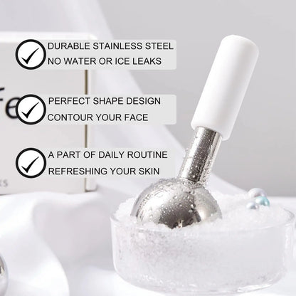 Mini 2pcs Stainless Steel Ice Globes – Cryo Sticks for Face & Eyes, Cold Roller for Puffiness, Wrinkles & Dark Circles