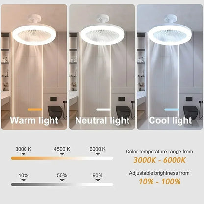 Upgrade Your Living Space with the Smart Remote Control Ceiling Fan - LED Lighting and E27 Converter Base Included for Ultimate Convenience