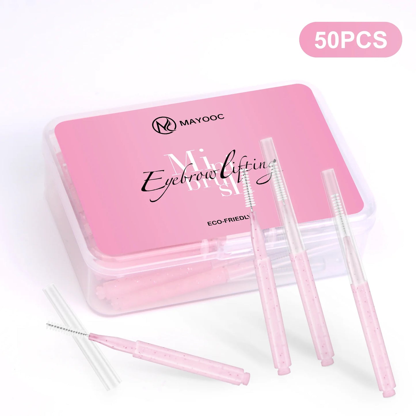 MAYOOC Mini Eyebrow Brush – Disposable Brow Lifting & Perm Brushes, Bendable Micro Eyelash Applicators Tools