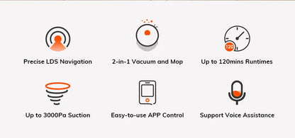 ILIFE A20 Robot Vacuum and Mop Combo – LiDAR Navigation, 3000Pa Suction, Smart Mapping, App/Alexa Control, Ideal for Pet Hair