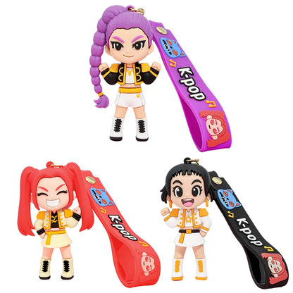 3D Printed Anime & K-Pop Keychains – Demon Hunters Girls & Cute Tiger Doll Action Toys, Perfect Christmas Gifts